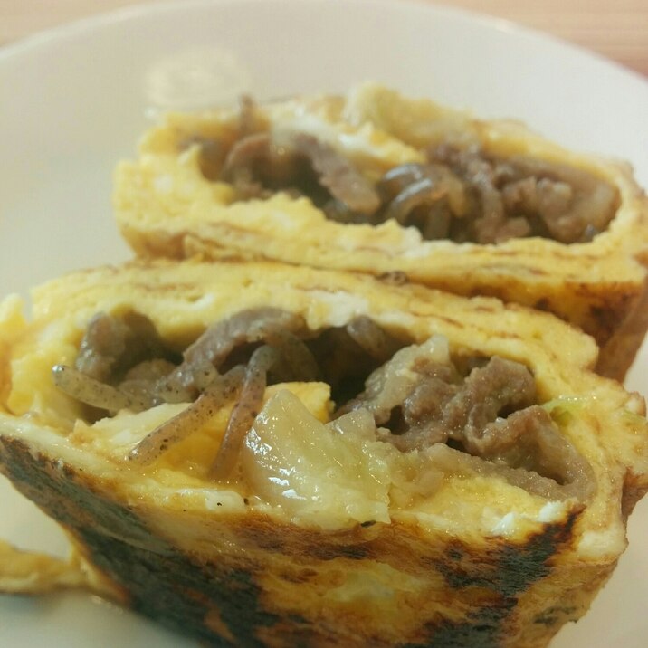 残ったすき焼きで☆お弁当に簡単たまご焼き